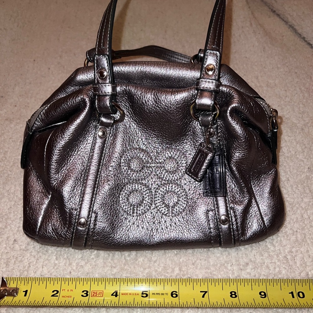 Metallic coach satchel